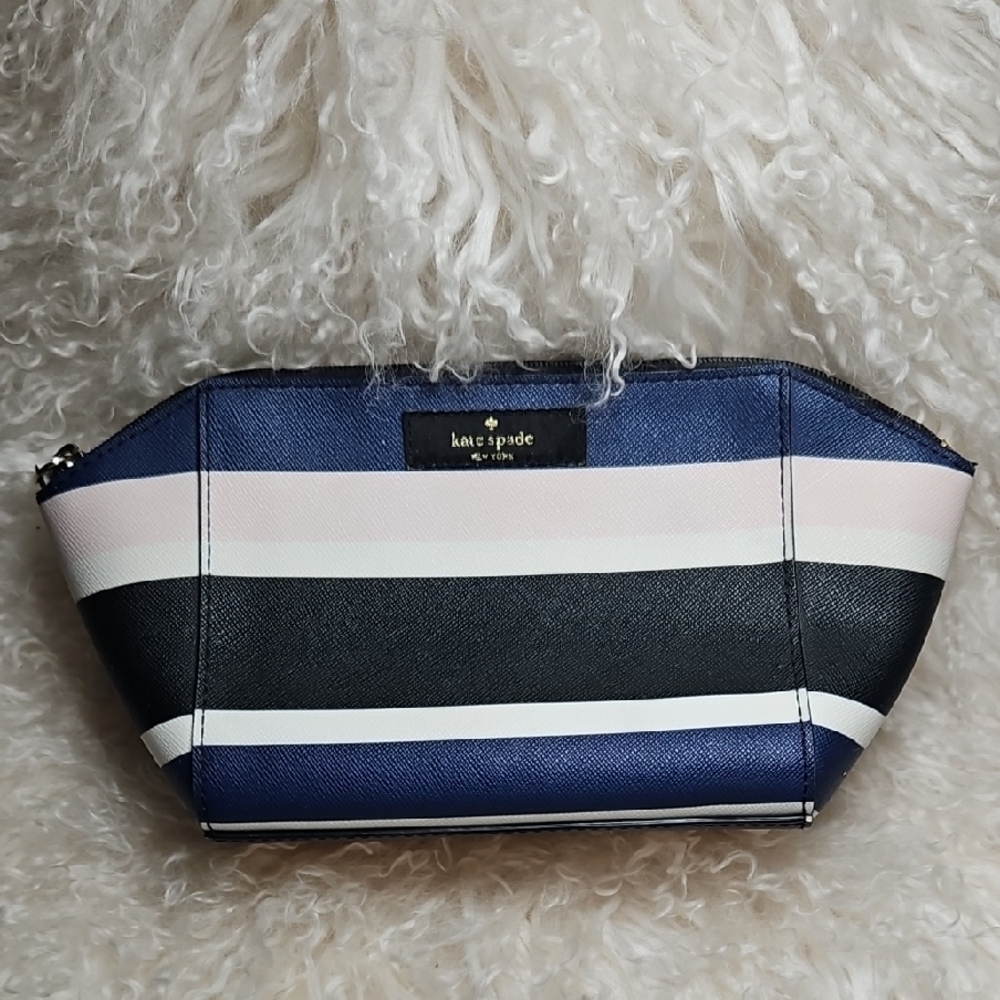 Kate Spade Stripe  Cosmetic Bag